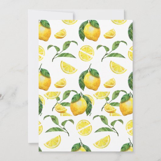 Lemon party bridal douche-uitnodiging kaart (Achterkant)