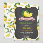 Lemon party bridal douche-uitnodiging kaart (Voorkant / Achterkant)