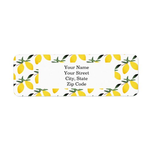  Lemon Patroon op maat Etiket (Voorkant)