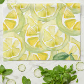 Lemon patroon waterverf schilderen theedoek (Gevouwen)