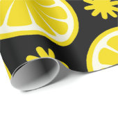 Lemon Patroon zwart Wrapping Paper Cadeaupapier (Rol Hoek)