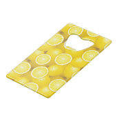 Lemon Pattern 2 Creditkaart Flessenopener (Voorkant Gekanteld)