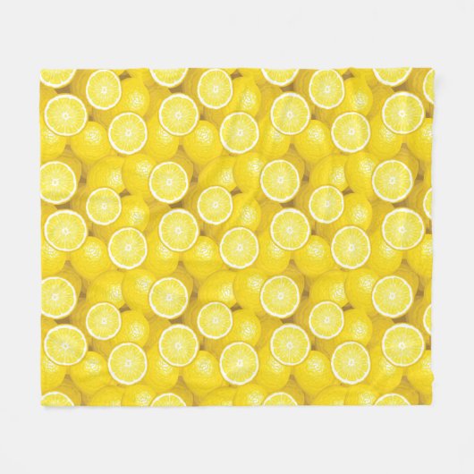 Lemon Pattern 2 Fleece Deken (Voorkant (Horizontaal))