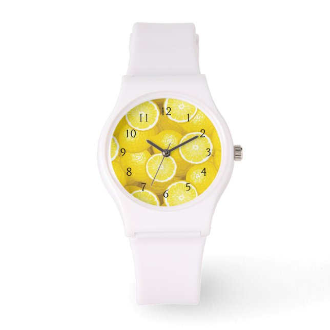 Lemon Pattern 2 Horloge (Voorkant)