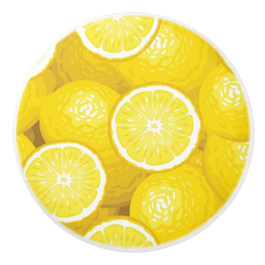 Lemon Pattern 2 Keramische Knop (Voorkant)