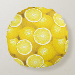 Lemon Pattern 2 Rond Kussen