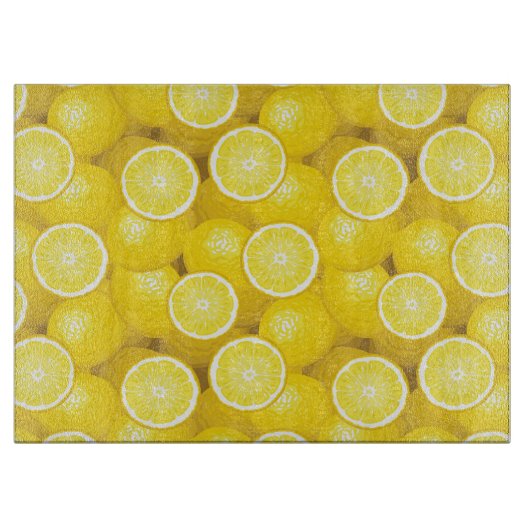 Lemon Pattern 2 Snijplank (Voorkant)