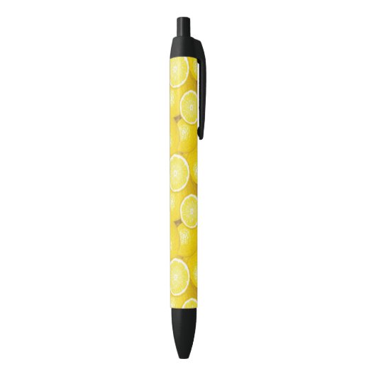 Lemon Pattern 2 Zwarte Inkt Pen (Achterkant (Verticaal))