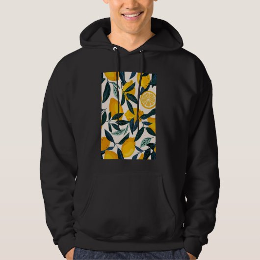 Lemon Pattern Art Minimalist Fruit 1 Hoodie (Voorkant)