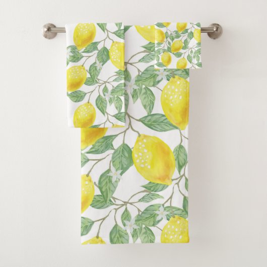 Lemon Pattern Bad Handdoek (Insitu)