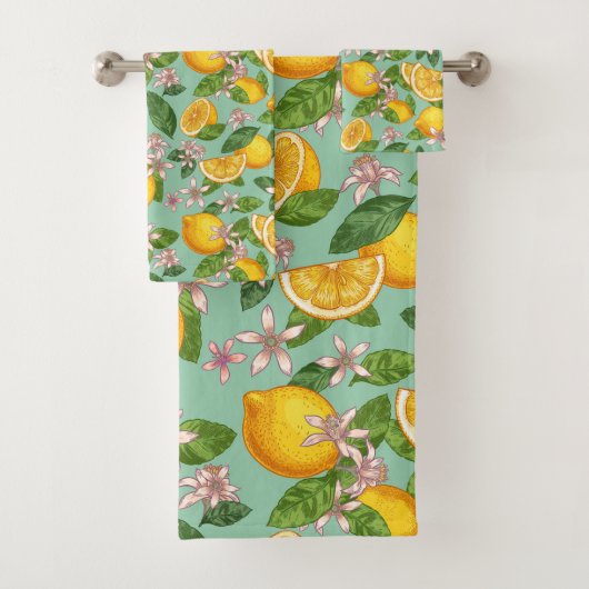 Lemon Pattern Bath Towel set Bad Handdoek (Insitu)