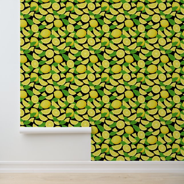 Lemon Pattern Behang (Applicatie)