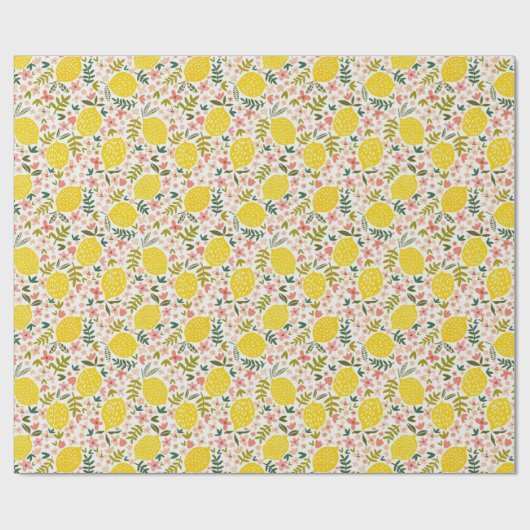 Lemon Pattern Birthday Cadeaupapier (Vlak)