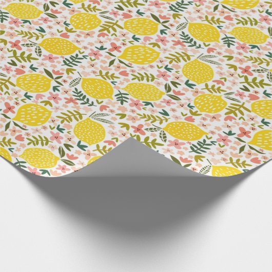 Lemon Pattern Birthday Cadeaupapier (Hoek)