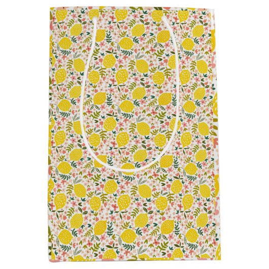 Lemon Pattern Birthday Medium Cadeauzakje (Voorkant)