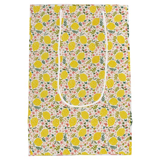 Lemon Pattern Birthday Medium Cadeauzakje (Achterkant)