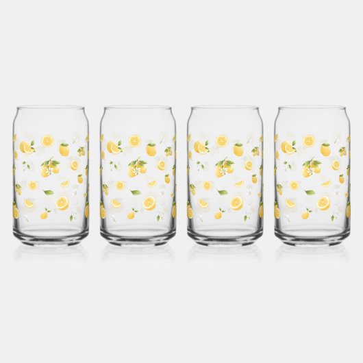 Lemon Pattern Blikvorm Glas (Voorkant)