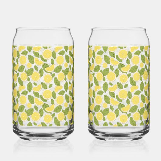 Lemon Pattern Blikvorm Glas (Achterkant)
