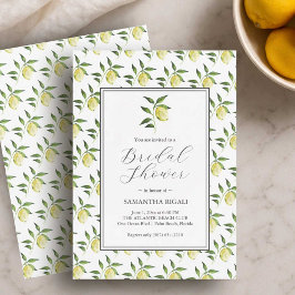Lemon Pattern Bridal Shower Invitations Kaart
