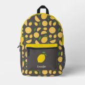 Lemon Pattern Bruine Rugzak (Voorkant)