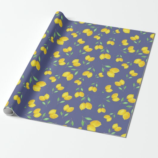 Lemon Pattern Cadeaupapier (Uitgerold)