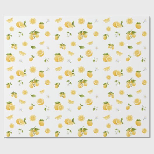 Lemon Pattern Cadeaupapier (Vlak)