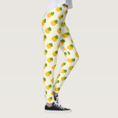 Lemon Pattern Cute Yellow and Green Citrus Fruit Leggings (Rechts)