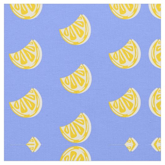 Lemon Pattern Fabric Stof (Close Up)