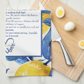 Lemon Pattern Familie Recept Schat Custom  Theedoek (Quarter Fold)