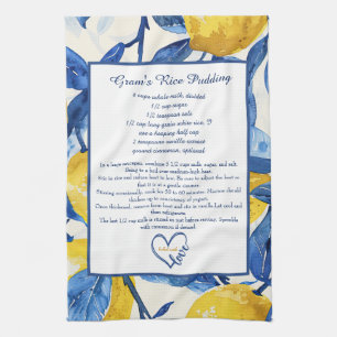 Lemon Pattern Familie Recept Schat Custom Theedoek