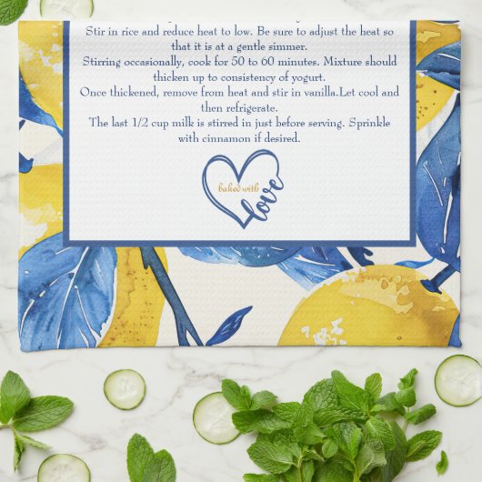 Lemon Pattern Family Recipe Keepsake Custom Theedoek (Gevouwen)
