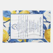 Lemon Pattern Family Recipe Keepsake Custom Theedoek (Horizontaal)