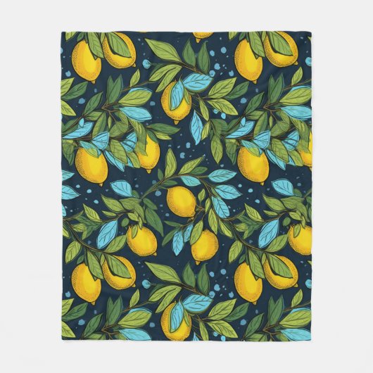 Lemon Pattern Fleece Deken (Voorkant)