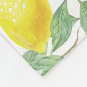 Lemon Pattern Green Monogram Fleece Deken (Hoek)