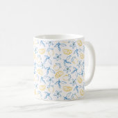 Lemon Pattern Hand Drawn - Koffie Mok (Voorkant rechts)
