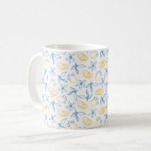 Lemon Pattern Hand Drawn - Koffie Mok (Voorkant links)