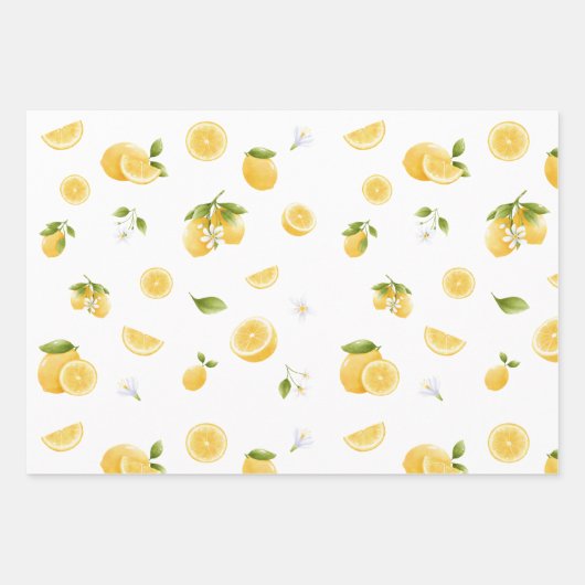 Lemon Pattern Inpakpapier Vel (Voorkant 2)
