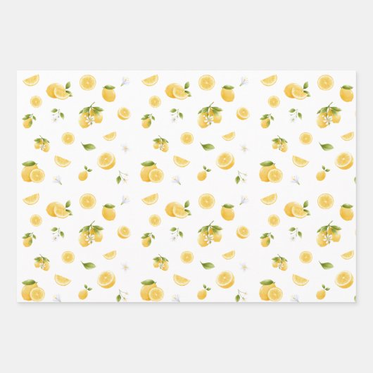 Lemon Pattern Inpakpapier Vel (Voorkant)