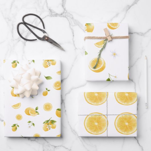 Lemon Pattern Inpakpapier Vel (Voorkant)