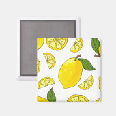 Lemon Pattern Kitchen Artwork Lemon Pattern Fruit Magneet (Voorkant / Achterkant)