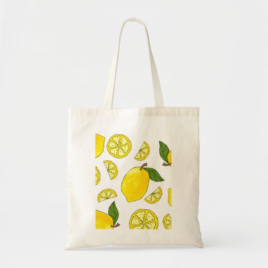 Lemon Pattern Kitchen Artwork Lemon Pattern Fruit Tote Bag (Voorkant)