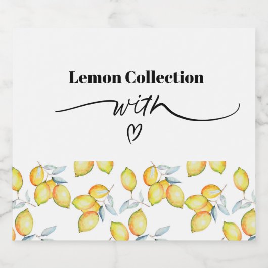 Lemon Pattern Likeurfles Etiket (Enkel label)