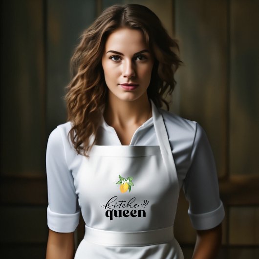 Lemon Pattern Long White Lang Schort