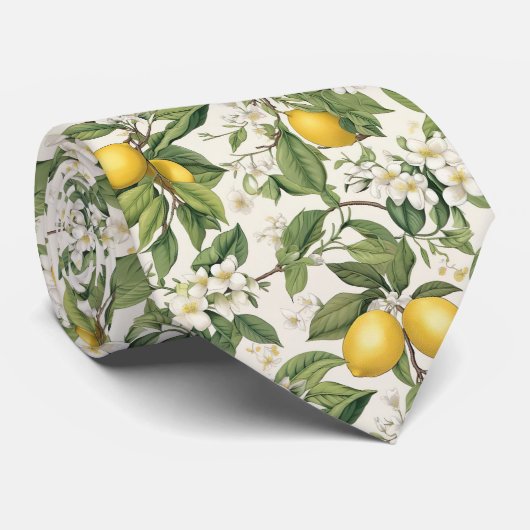 Lemon Pattern Men's Necktie  Stropdas (Opgerold)