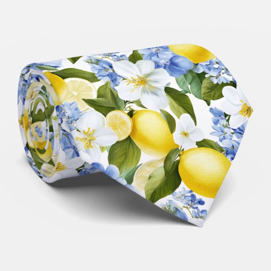 Lemon Pattern Men's Necktie  Stropdas (Opgerold)