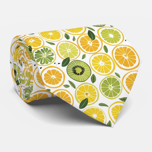 Lemon Pattern Men's Necktie  Stropdas (Opgerold)