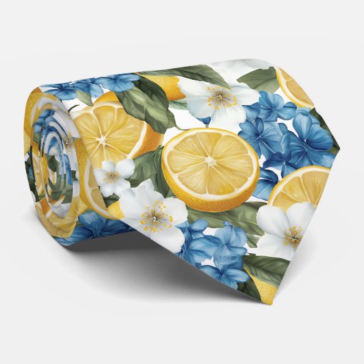 Lemon Pattern Men's Necktie  Stropdas (Opgerold)