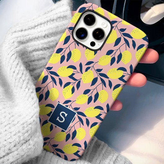Lemon Pattern Monogram Case-Mate iPhone Case