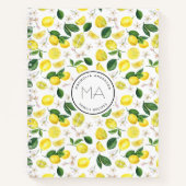 Lemon Pattern Monogram Name Recipe Notitieboek (Voorkant)