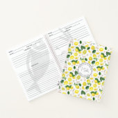 Lemon Pattern Monogram Name Recipe Notitieboek (Binnen)